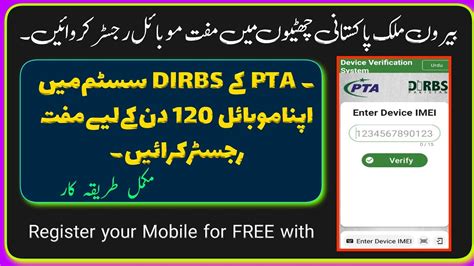 pta dirbs temporary mobile registration.